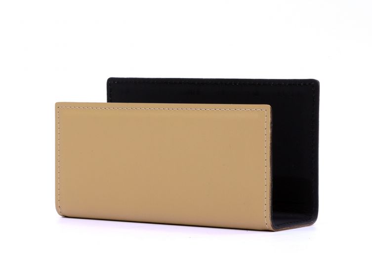 Porte lettres en cuir beige cafe latte