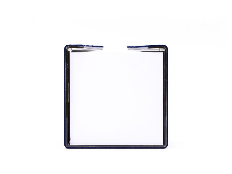 Cube à Post-It en cuir bleu cobalt