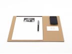 Petit sous-mains - en cuir beige - 38x32 cm