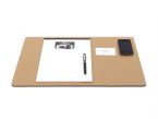 Sous-main de bureau - en cuir beige - 50x34 cm