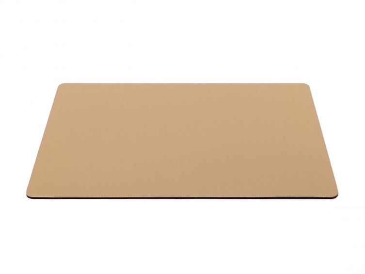 Sous-main de bureau - en cuir beige - 50x34 cm