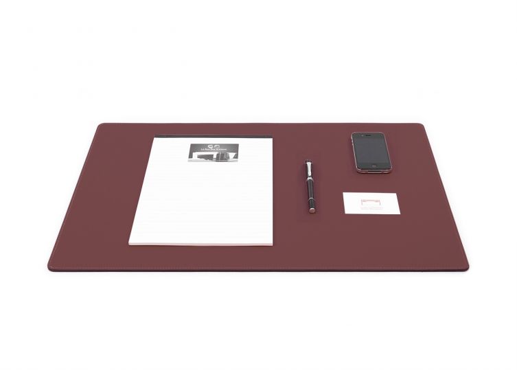 Sous-mains de bureau - en cuir marron - 60x40 cm
