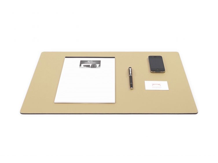 Sous-mains de bureau - en cuir beige - 60x40 cm