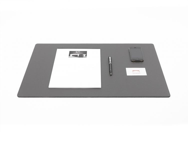 Sous-mains de bureau - en cuir gris - 60x40 cm