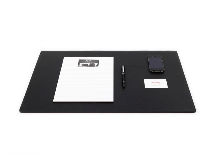 Sous-mains de bureau - en cuir noir - 60x40 cm