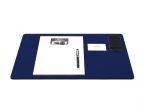 Sous-main de bureau - en cuir bleu - 50x34 cm