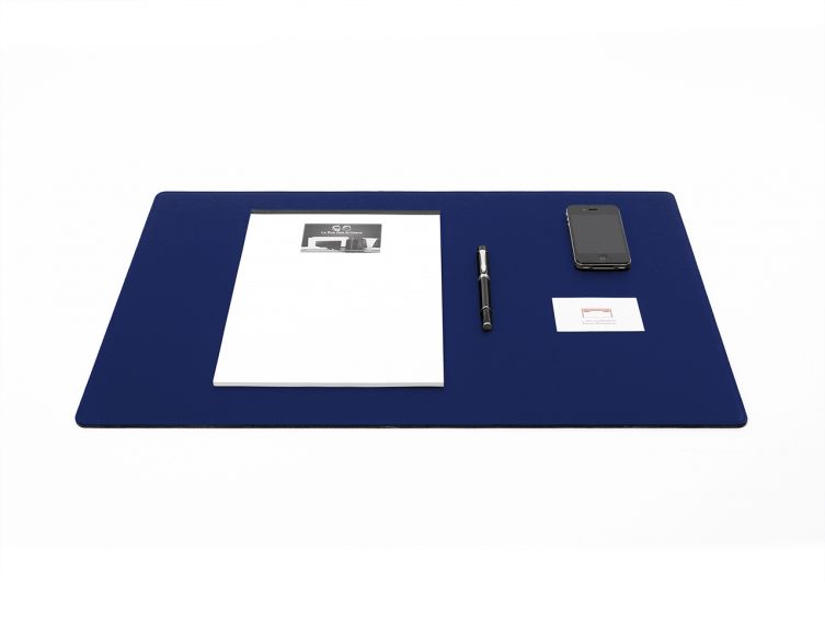 Sous-mains de bureau - en cuir bleu - 60x40 cm