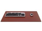 Grand sous-mains - en cuir marron - 80x40 cm