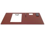 Grand sous-mains - en cuir marron - 80x40 cm