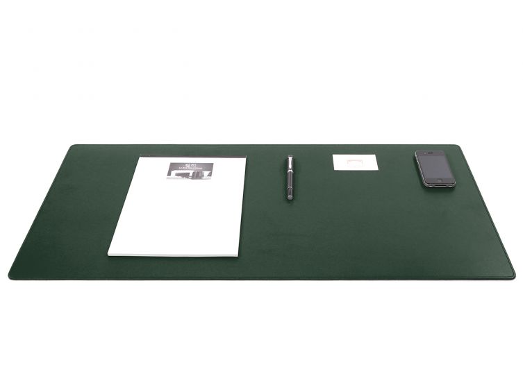 Grand sous-mains - en cuir vert - 80x40 cm