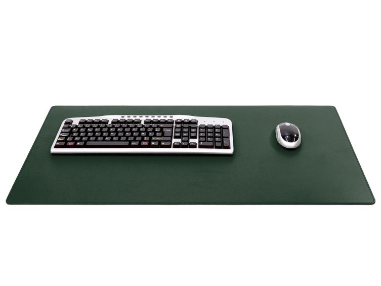 Grand sous-mains - en cuir vert - 80x40 cm
