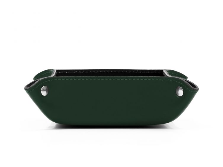 Vide poche en cuir vert anglais