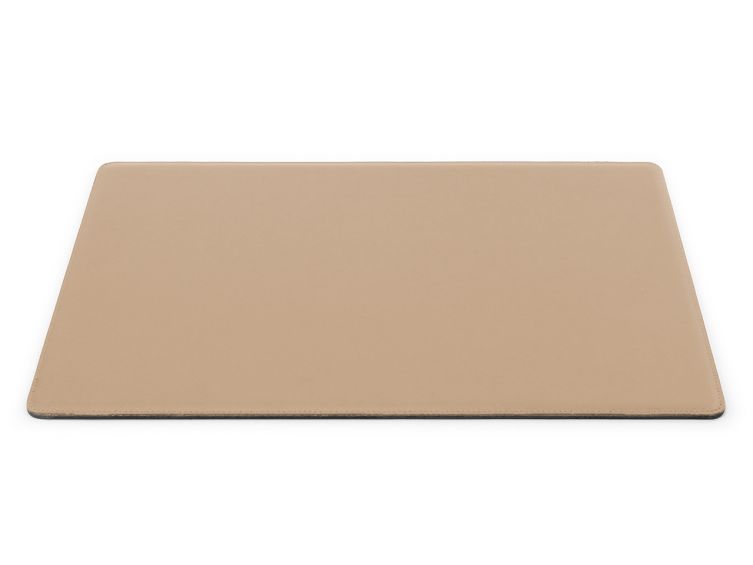 Sous-main cossu de bureau - standard - en cuir beige - 50x34 cm