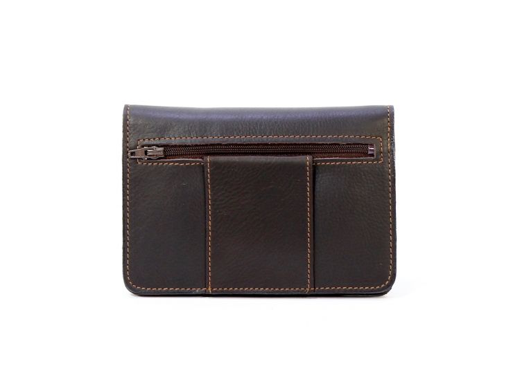 Portefeuille avec passant ceinture cuir marron - 036