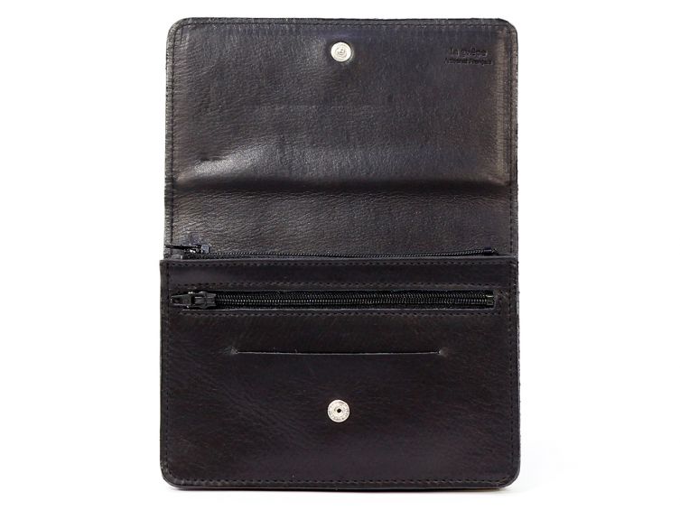 Portefeuille avec passant ceinture cuir noir - 036