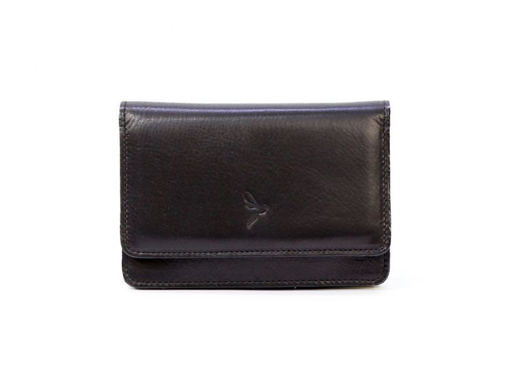 Portefeuille avec passant ceinture cuir noir - 036