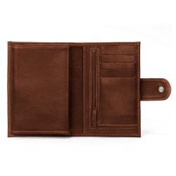 Portefeuille en cuir avec patte de fermeture - gold - 320