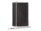 Portefeuille chainette en cuir marron - 336