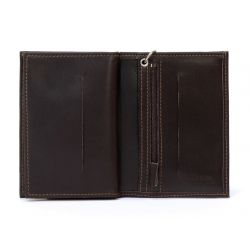Portefeuille chainette en cuir marron - 336