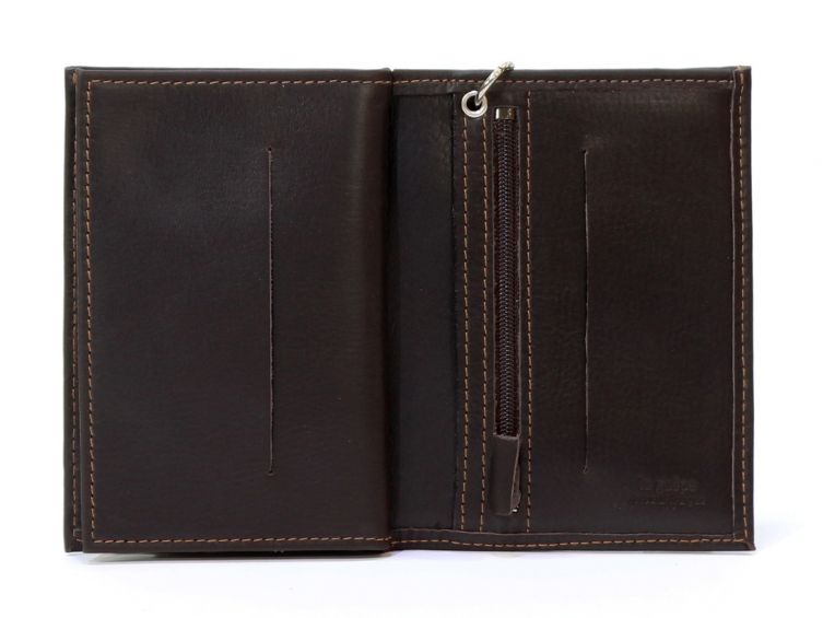 Portefeuille chainette en cuir marron - 336