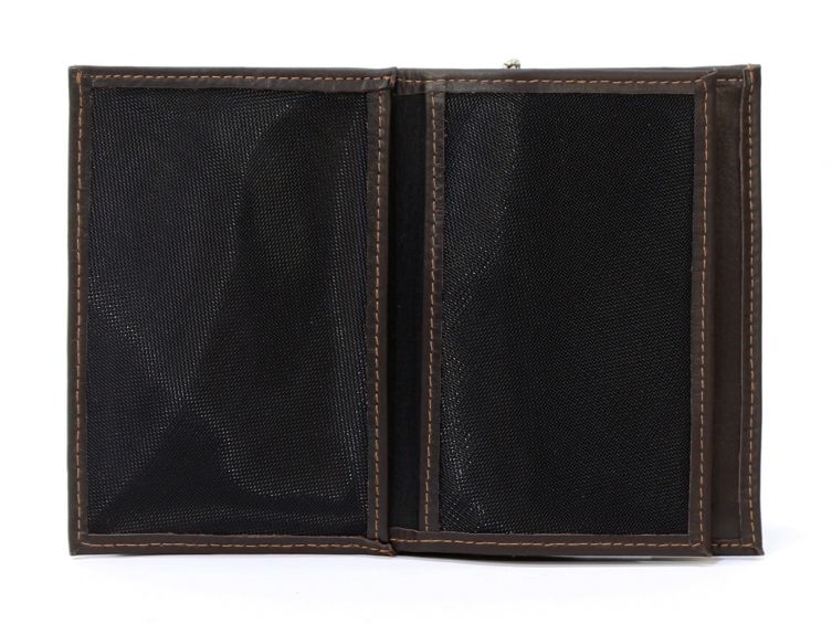 Portefeuille chainette en cuir marron - 336