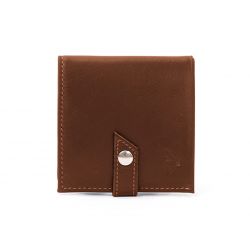 Porte monnaie carré à rabat cuir Gold 012