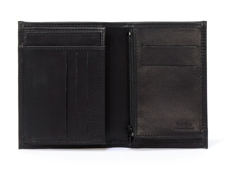Portefeuille en cuir noir, à  3 volets - 582