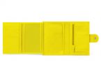 Portefeuille en cuir avec patte de fermeture - jaune - 320