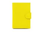 Portefeuille en cuir avec patte de fermeture - jaune - 320