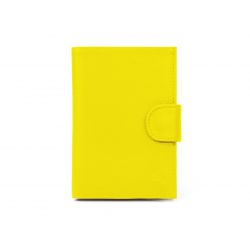 Portefeuille en cuir avec patte de fermeture - jaune - 320