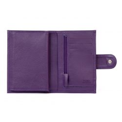 Portefeuille en cuir avec patte de fermeture - violet - 320