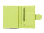 Portefeuille en cuir avec patte de fermeture - anis - 320