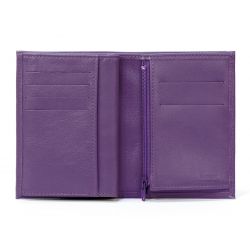 Portefeuille en cuir - violet - 466