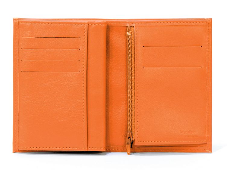 Portefeuille en cuir - orange - 466