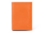 Portefeuille en cuir, à  3 volets - orange - 582