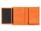 Portefeuille en cuir, à  3 volets - orange - 582