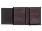 Portefeuille en cuir, à  3 volets - marron - 582