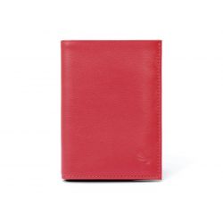 Portefeuille en cuir, à  3 volets - rouge - 582