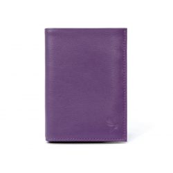 Portefeuille en cuir, à  3 volets - violet - 582