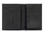 Portefeuille en cuir, à  3 volets - noir - 582