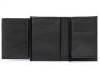 Portefeuille en cuir, à  3 volets - noir - 582