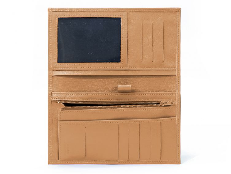 Porte-chéquier en cuir - caramel - 135