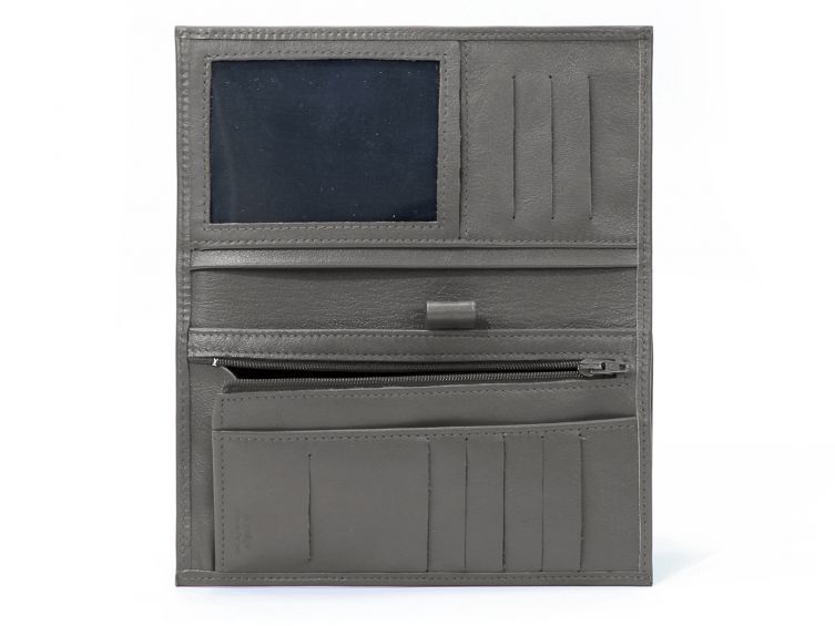 Porte-chéquier en cuir - gris - 135