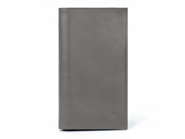 Porte-chéquier en cuir - gris - 135