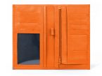Porte-chéquier en cuir - orange - 135
