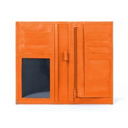 Porte-chéquier en cuir - orange - 135