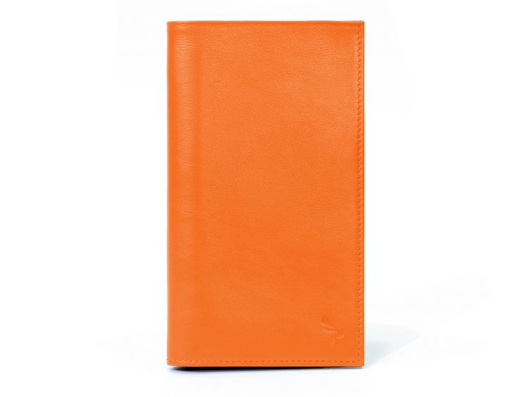 Porte-chéquier en cuir - orange - 135