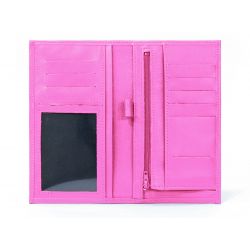 Porte-chéquier en cuir - rose dragée - 135