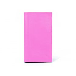 Porte-chéquier en cuir - rose dragée - 135