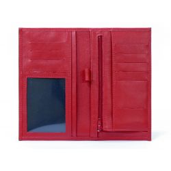 Porte-chéquier en cuir - rouge - 135